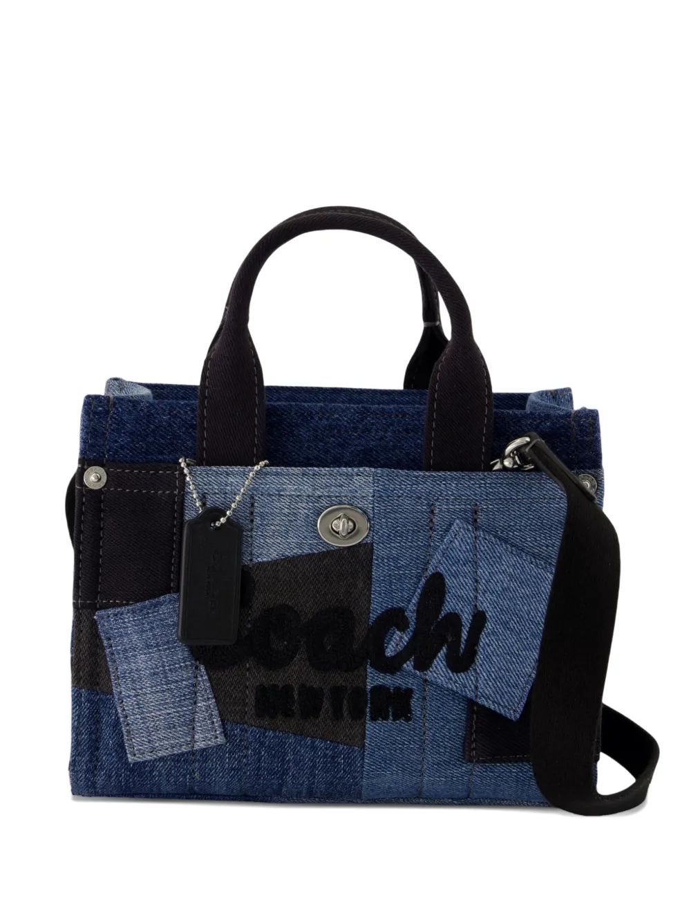 patchwork denim tote bag