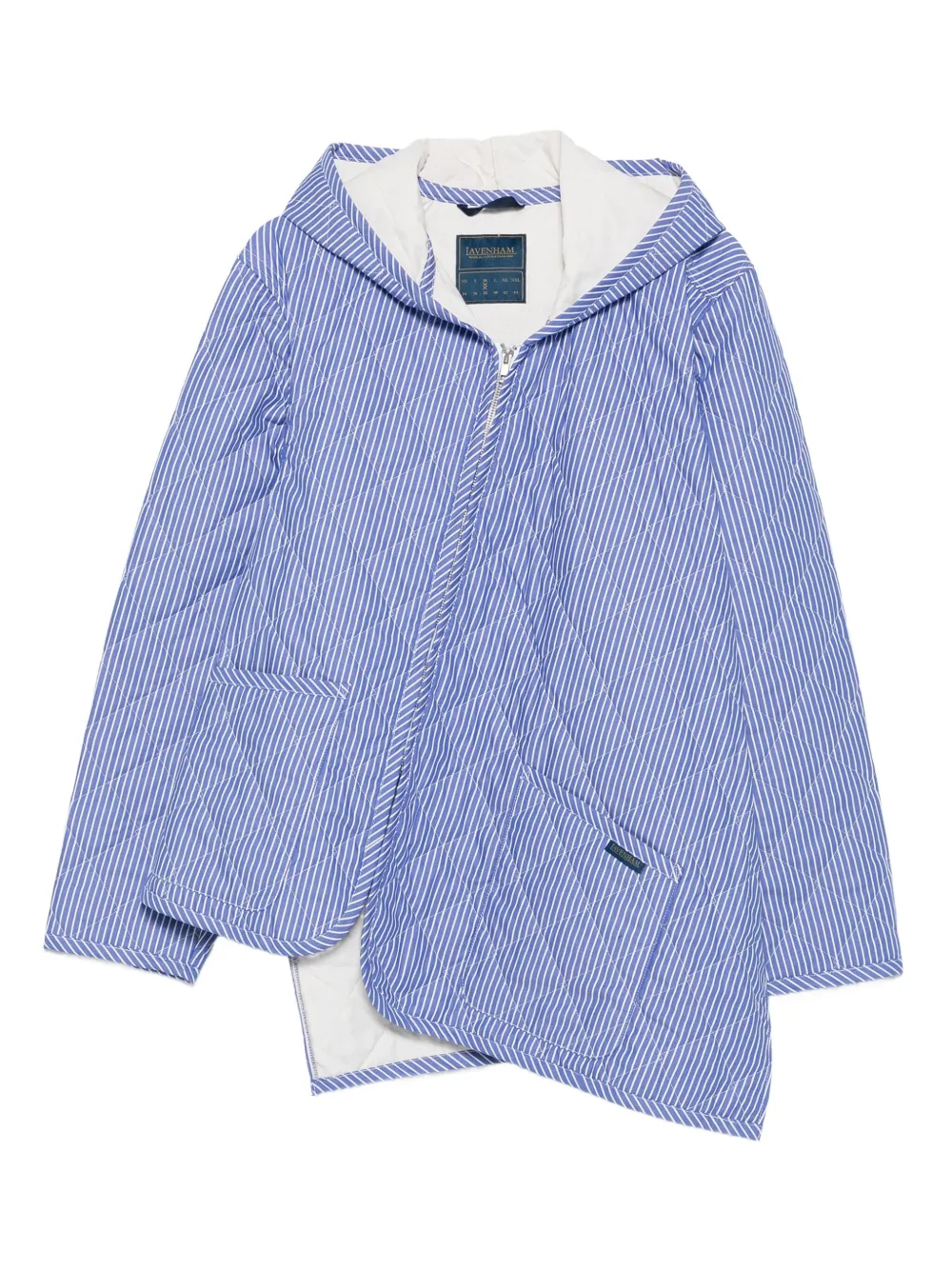 Comme Des Garçons Shirt striped quilted jacket Blauw