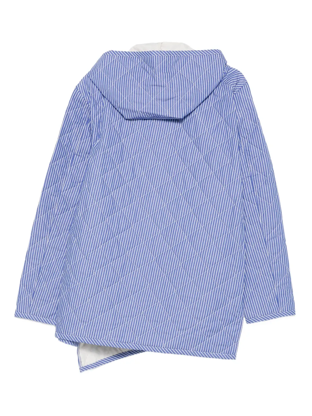 Comme Des Garçons Shirt striped quilted jacket Blauw