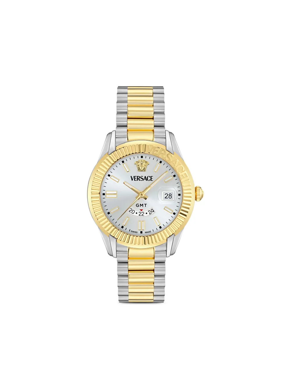 Versace reloj Greca GMT Fluted de 41mm | plateado | Image 1