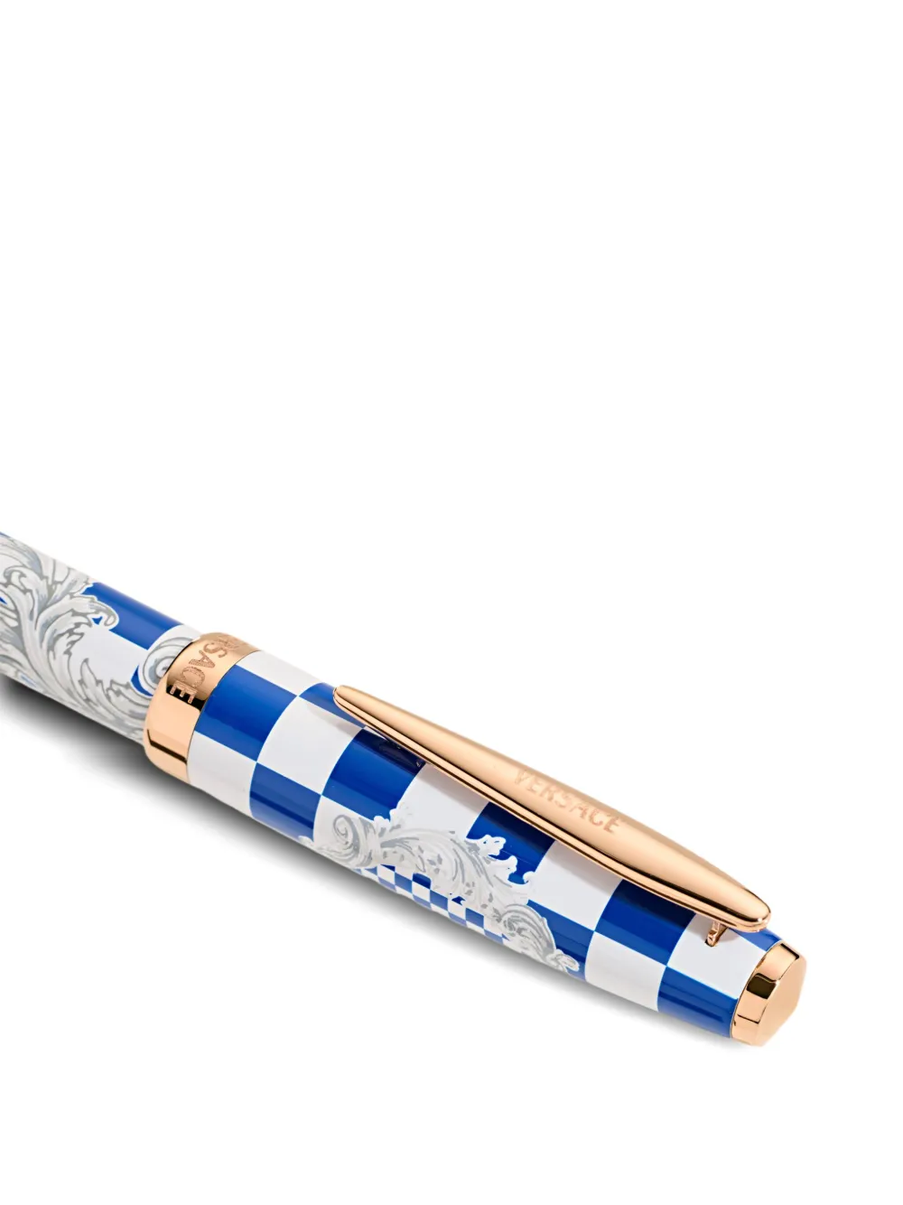  Versace Baroque Roller Checkerboard Pen - Blue 