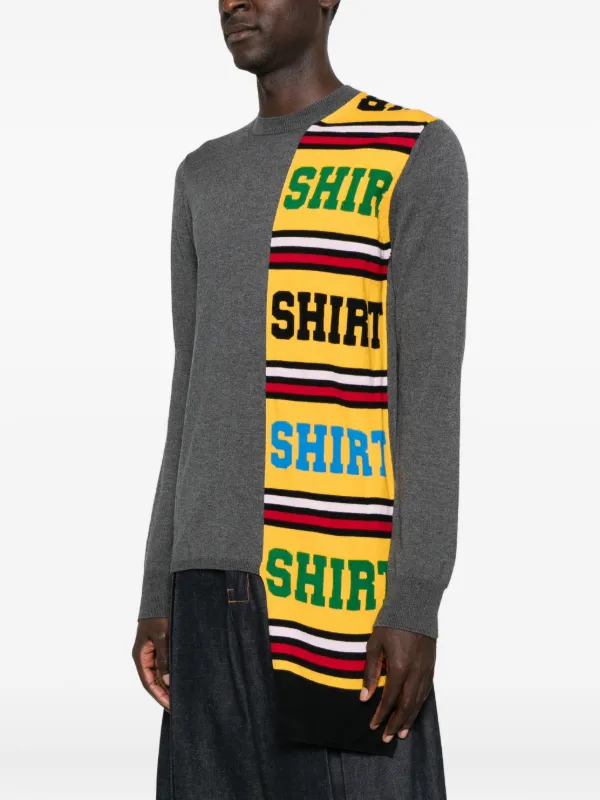 Comme Des Garçons Shirt Layered Wool Sweater | Grey | FARFETCH CA