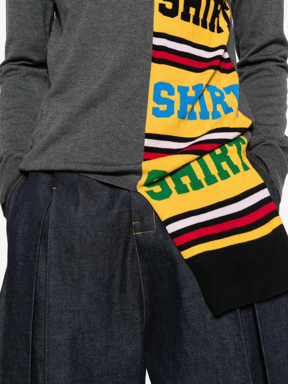 Comme Des Garçons Shirt Gelaagde wollen trui Grijs