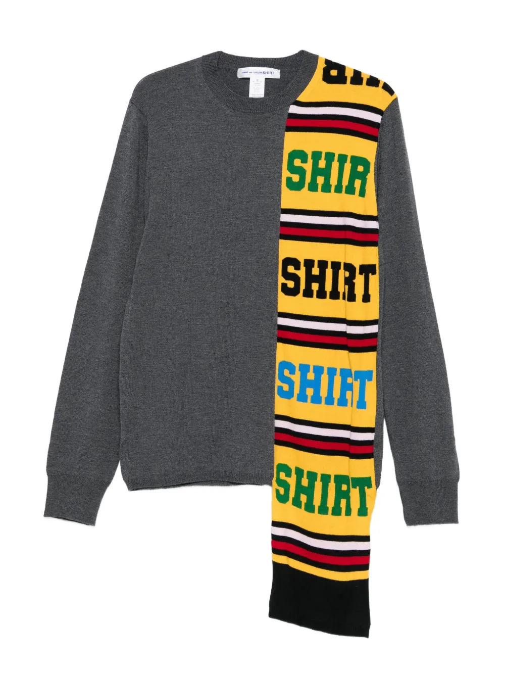 Comme Des Garçons Shirt layered wool sweater | Grey | Image 1
