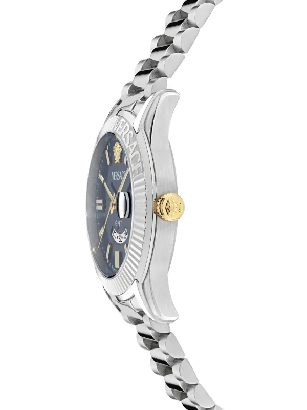 Versace Greca GMT Fluted 41mm | Blue | FARFETCH
