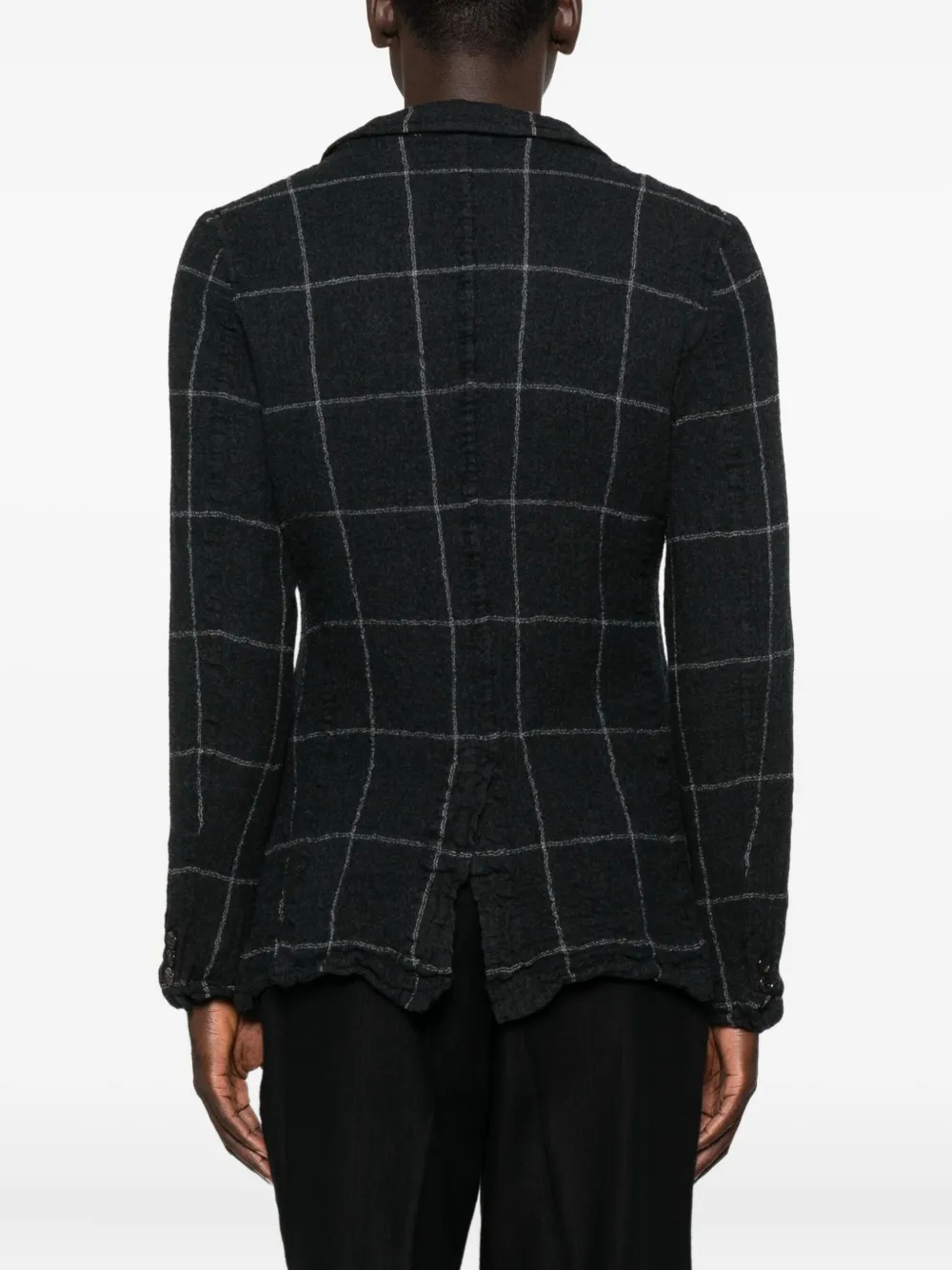 Comme Des Garçons Shirt Checked Blazer In Gray