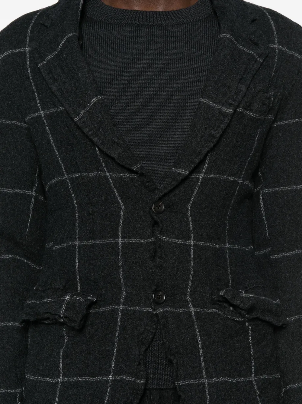 Comme Des Garçons Shirt Checked Blazer In Gray