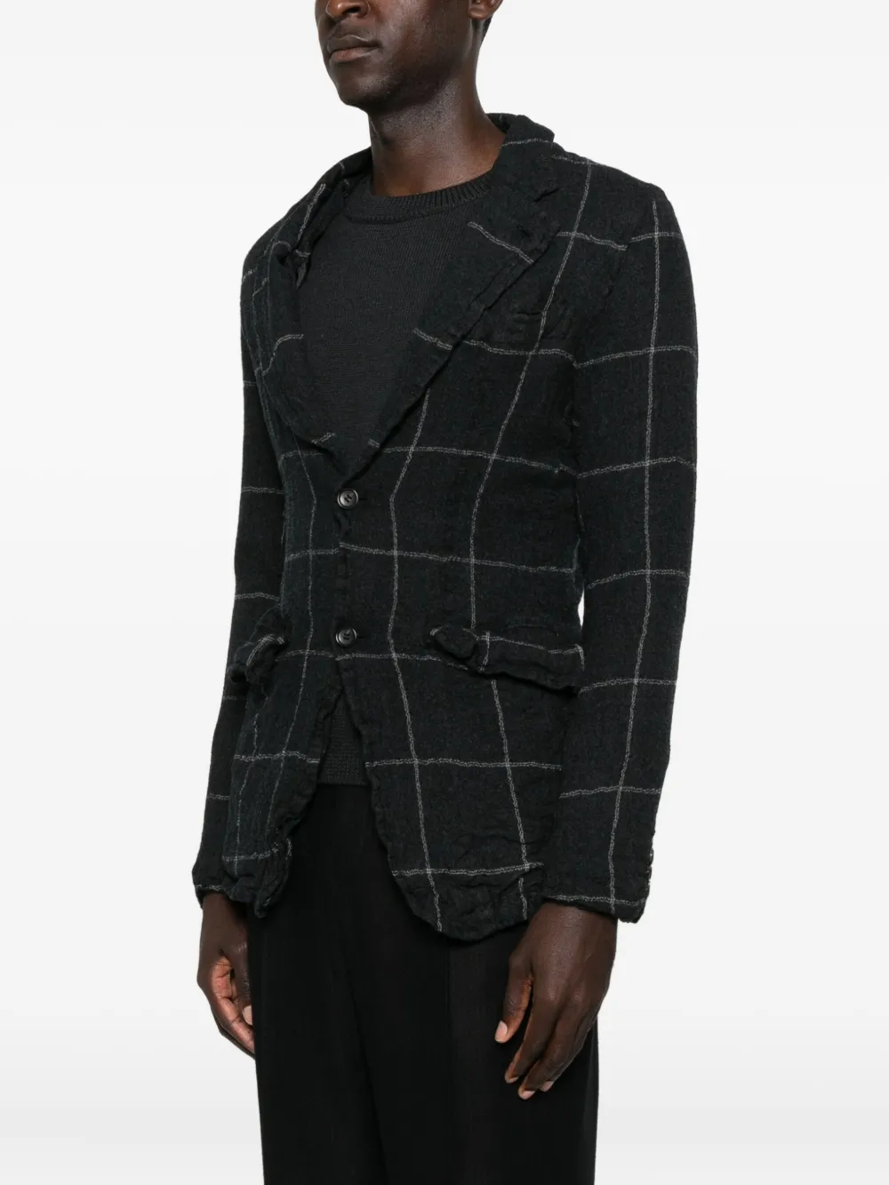 Comme Des Garçons Shirt Checked Blazer In Gray