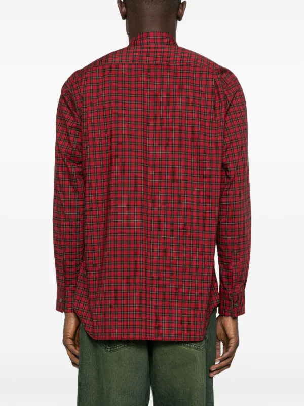 Comme Des Garçons Shirt パッチワーク チェック シャツ | レッド