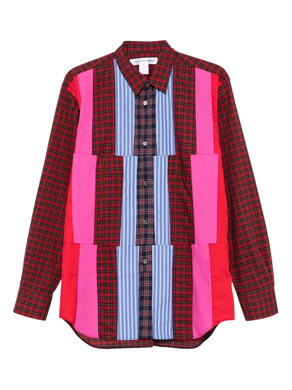 Comme Des Garçons Shirt patchwork plaid shirt – Red