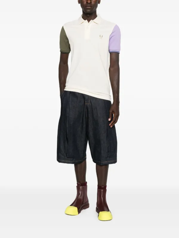 Comme Des Garçons Shirt x Fred Perry colour-block short-sleeve