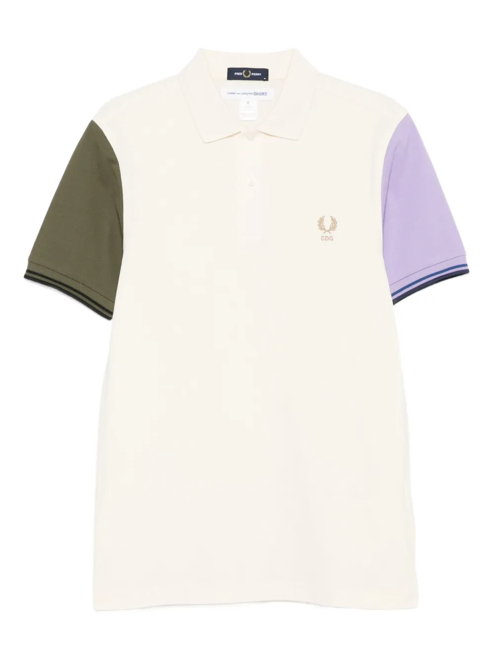 Comme Des Garçons Shirt x Fred Perry colour-block short-sleeve polo shirt | White | Image 1
