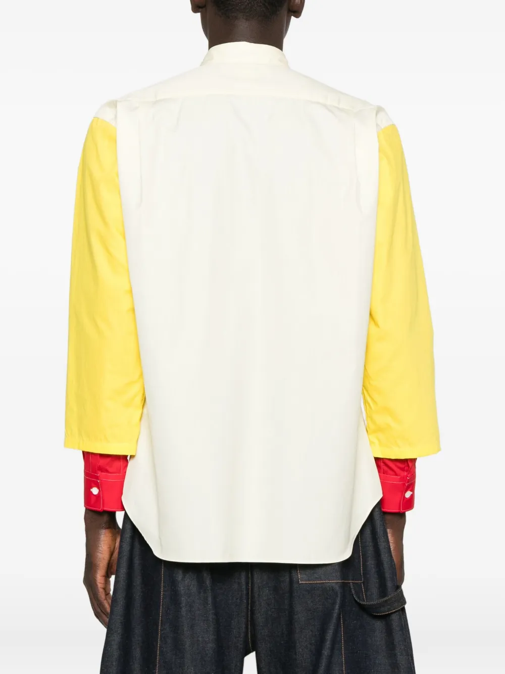 Comme Des Garçons Shirt Overhemd met colourblocking Beige
