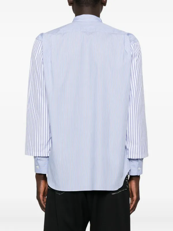 Comme Des Garçons Shirt Striped layered-sleeve Shirt | Blue