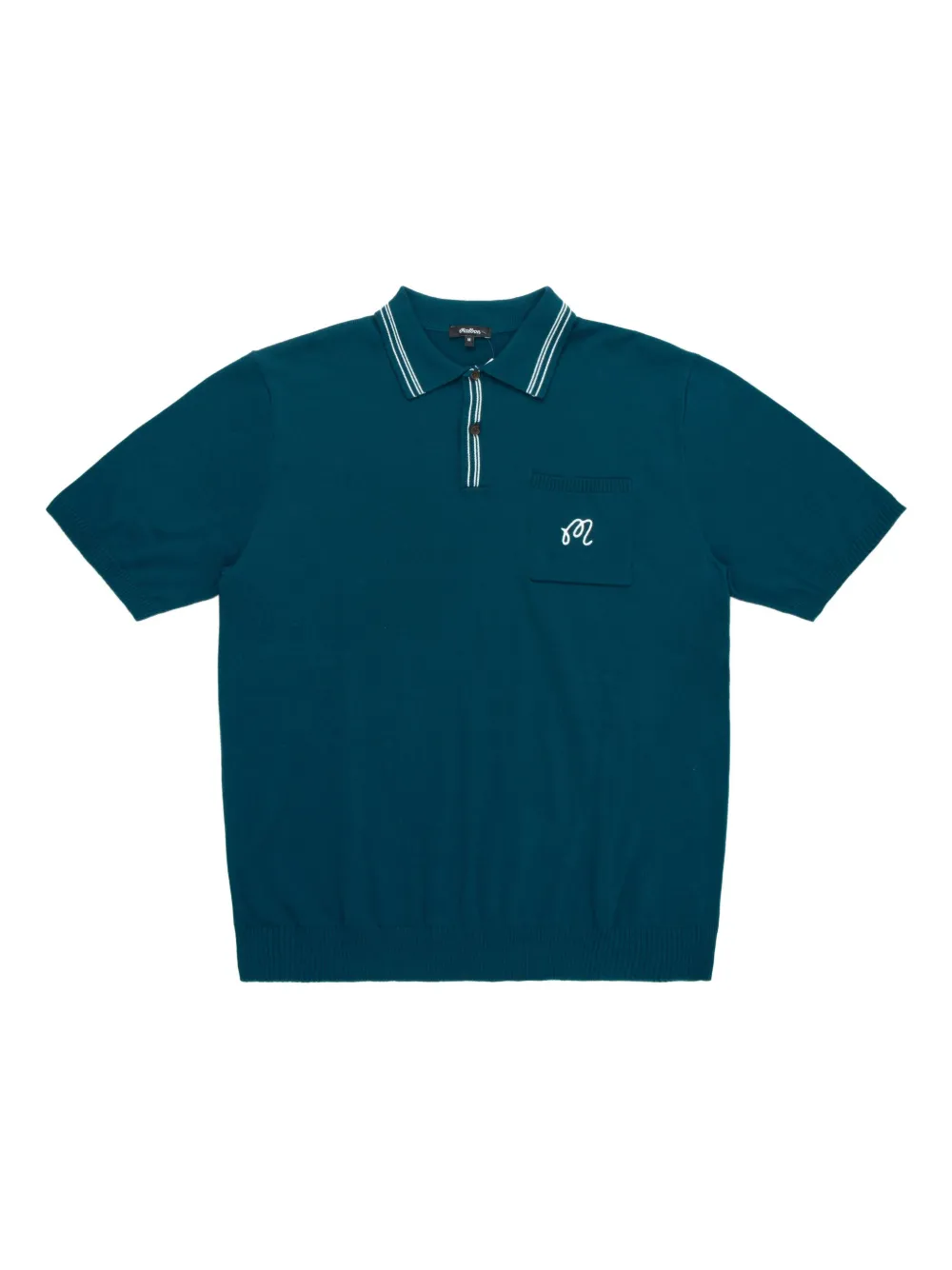 striped-collar polo shirt