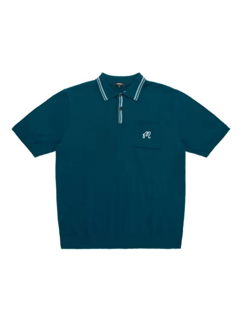 Malbon Golf striped-collar polo shirt