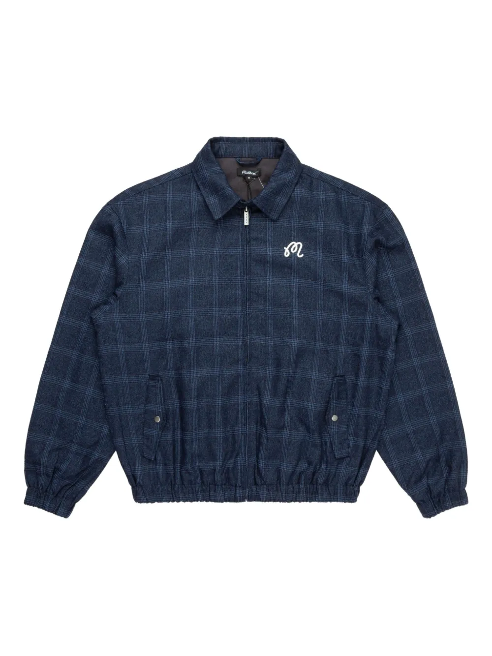 plaid zip-up jacket