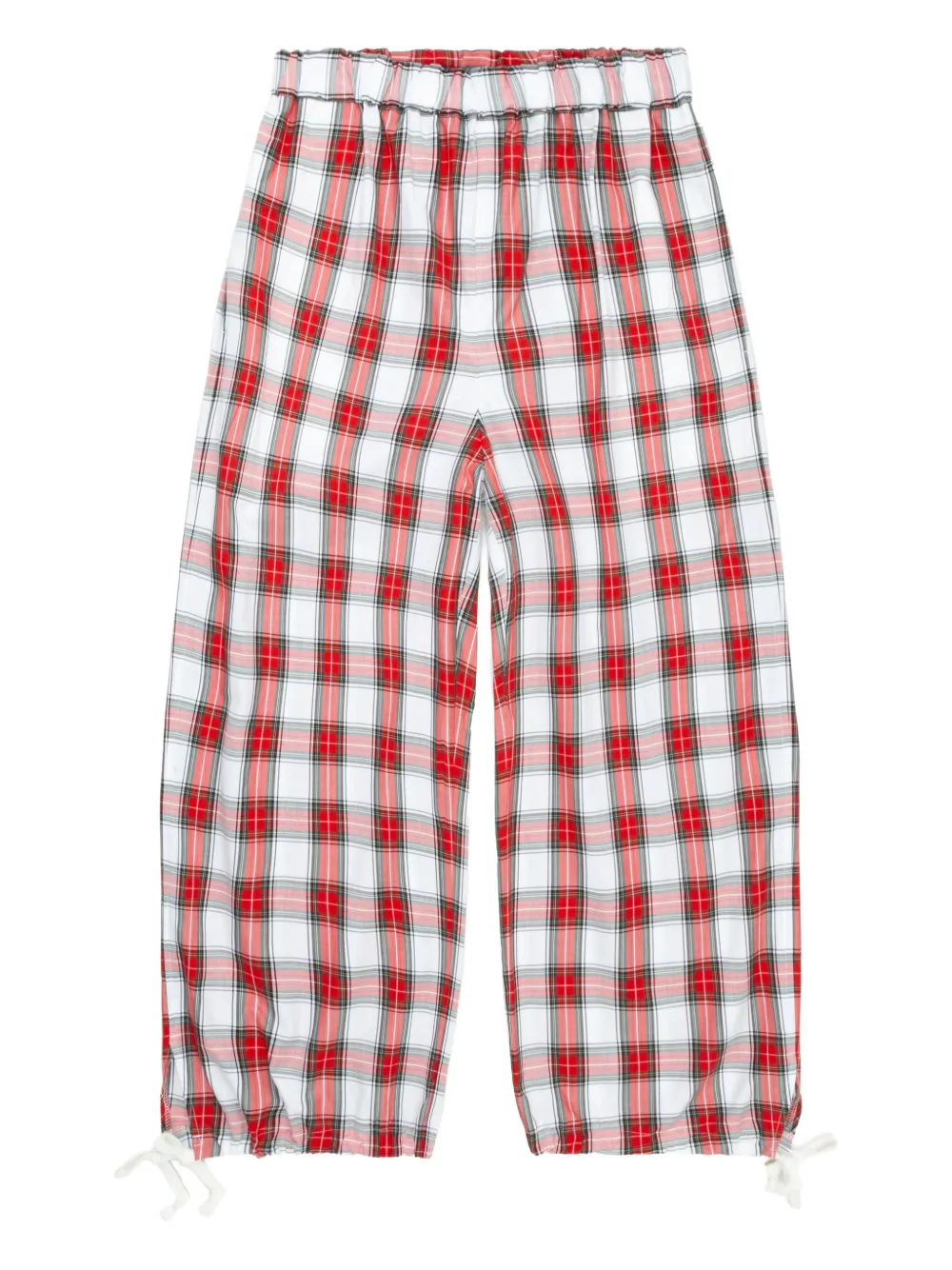 Comme Des Garçons Girl checked drawstring trousers | Red | Image 1