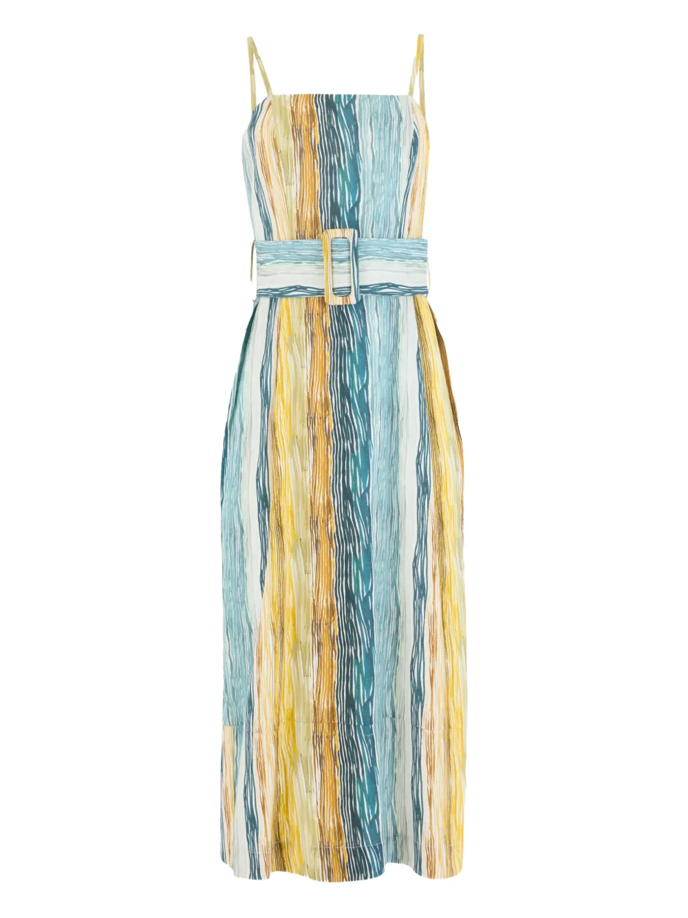 Rosie Assoulin Artichoke striped belted midi dress - Giallo