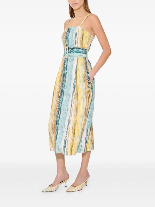 slim fit dress slacks Ask for Directions Shirt Dress in Coastal Stripe Cotton Blue Stripe / 10 main image 1