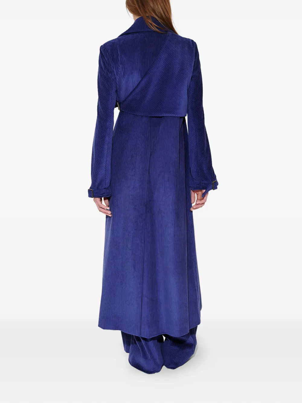 Yipee Ki-Yay Corduroy Belted Trench Coat