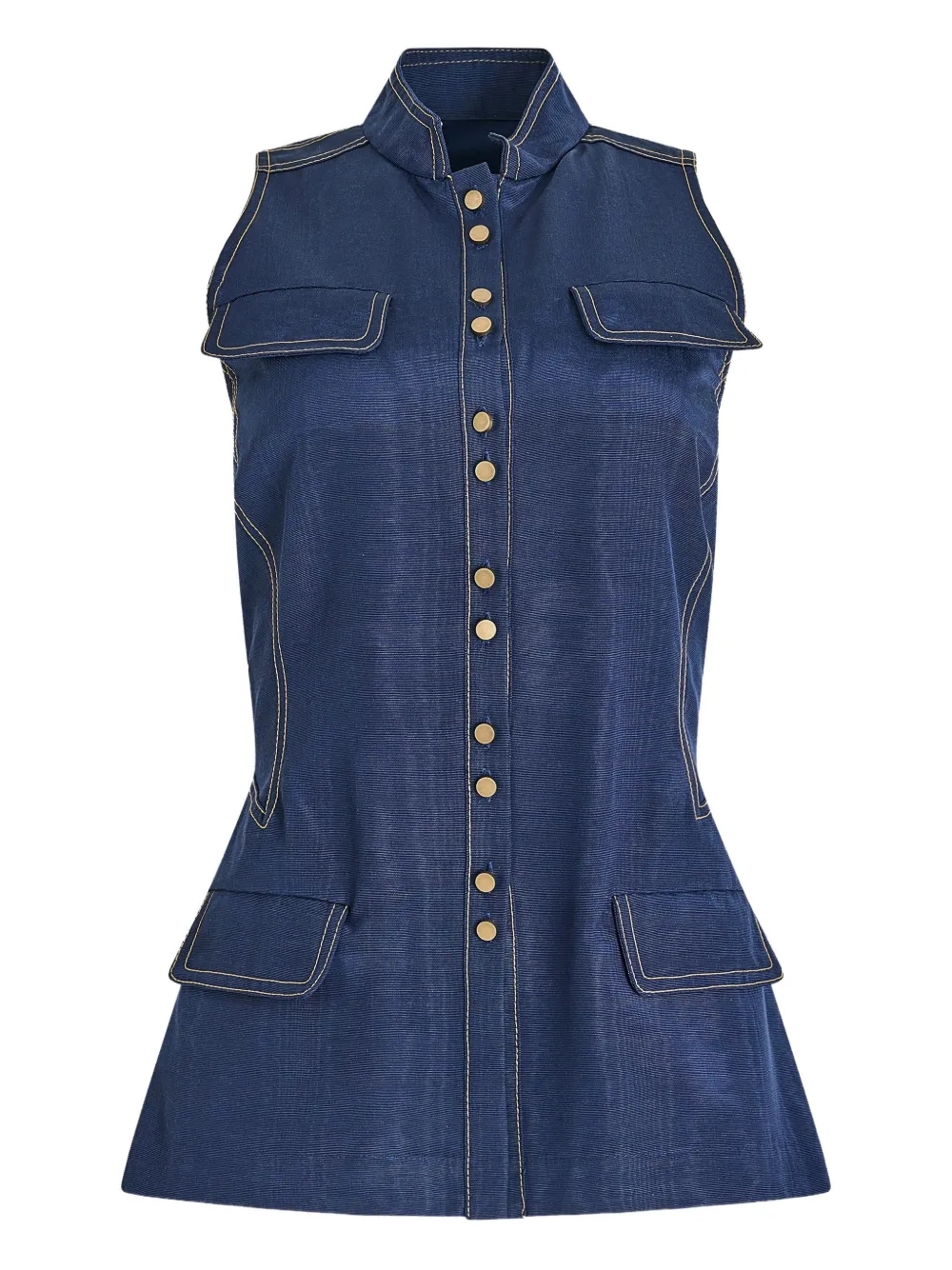 Rosie Assoulin ridged buttoned vest - Blu