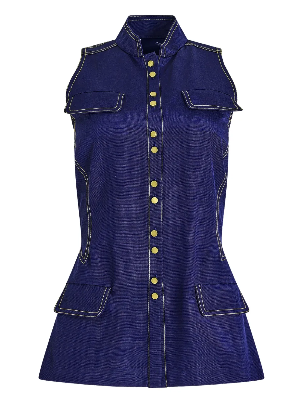 Rosie Assoulin ridged buttoned vest - Blu