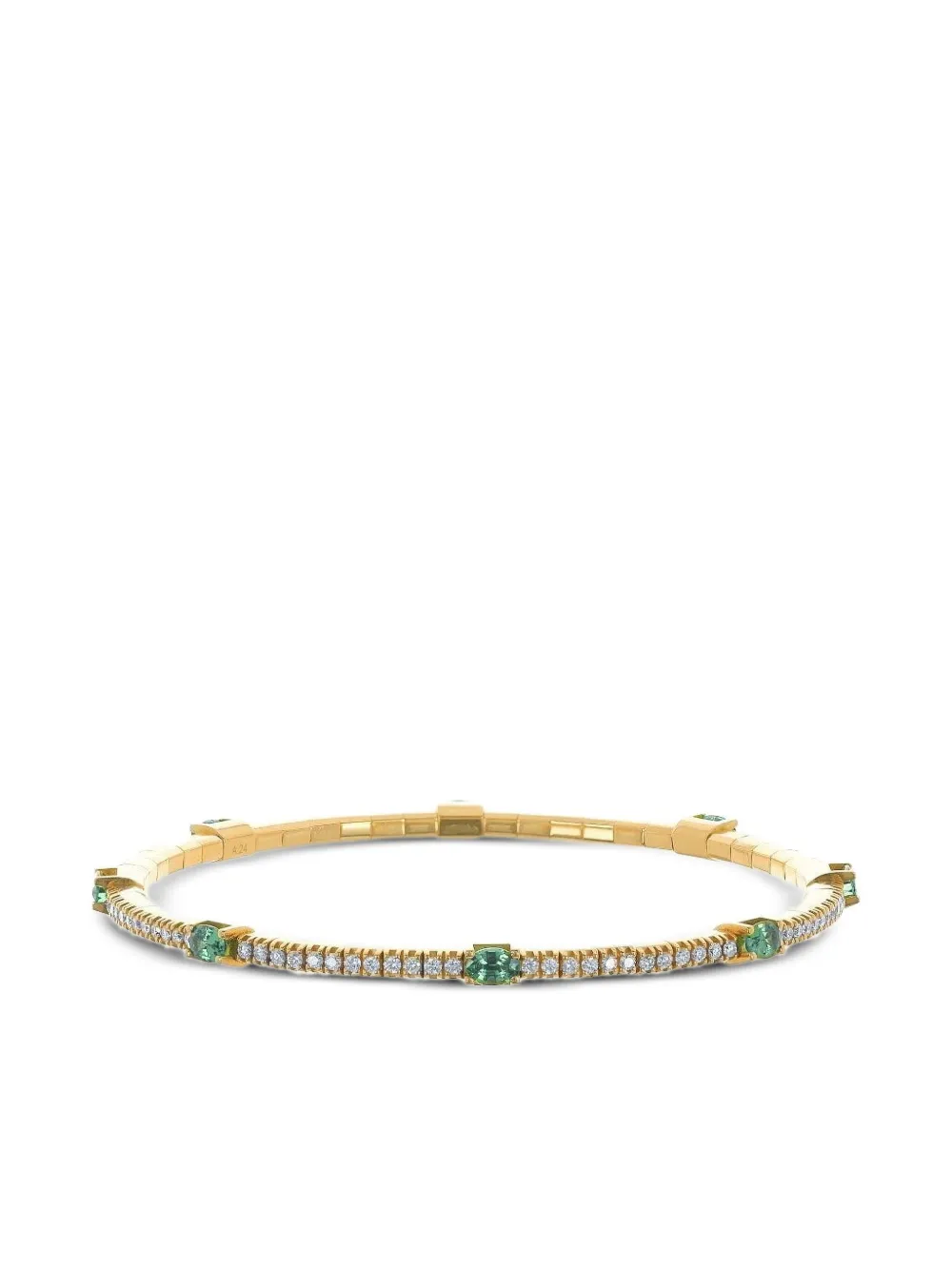 Roberto Demeglio 18K yellow gold tsavorite diamond stretch bracelet | Gold | Image 1