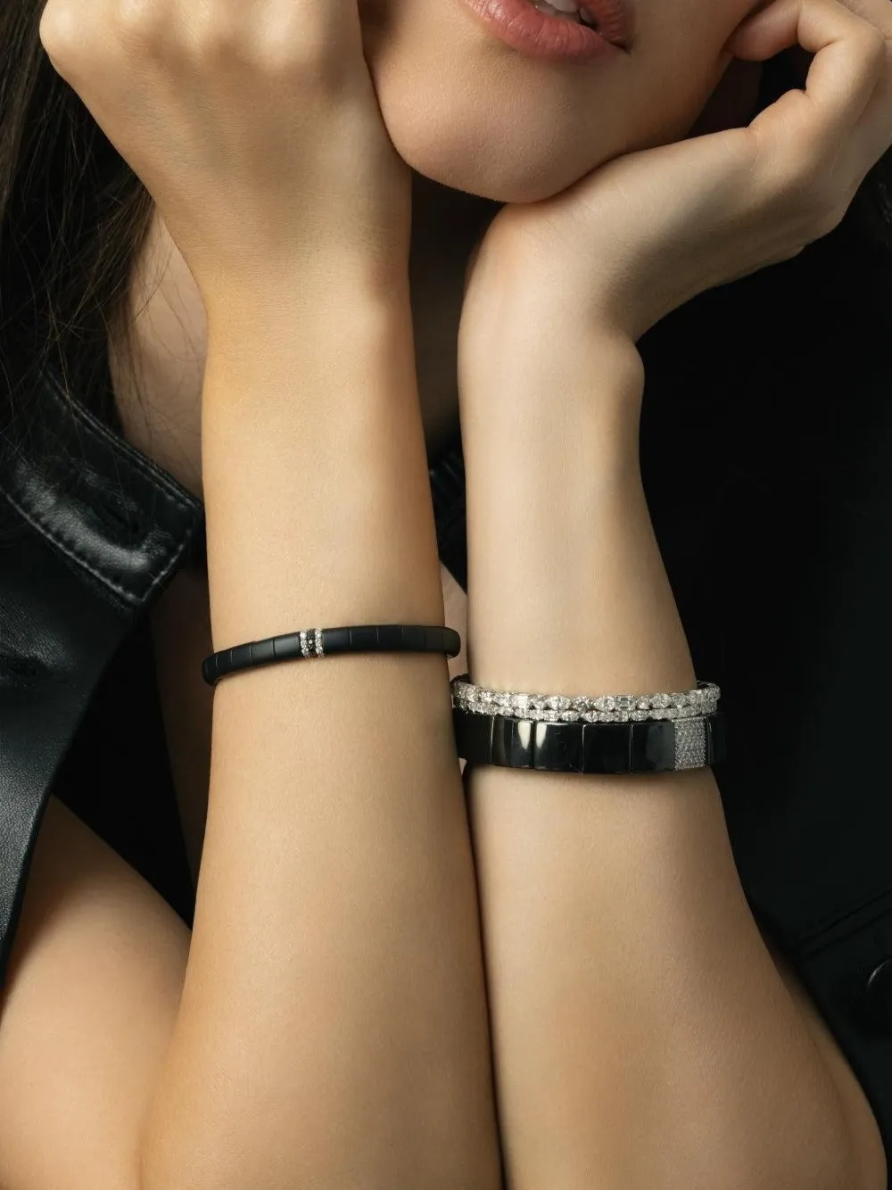 Roberto Demeglio 18K white gold extensible multi diamond stretch bracelet | Women | Image 2