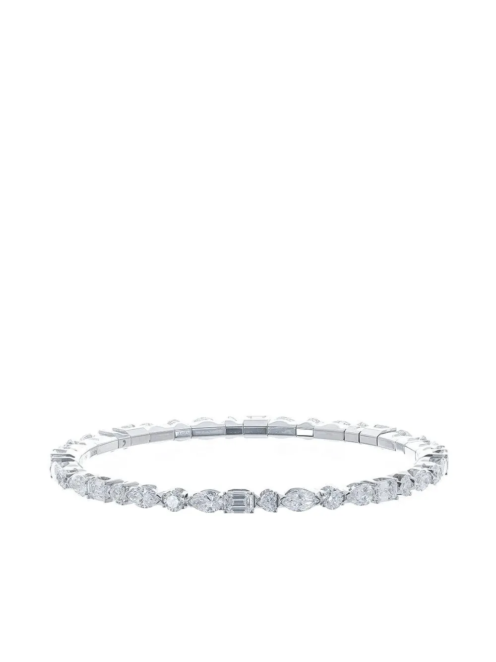 Roberto Demeglio 18K white gold extensible multi diamond stretch bracelet | Silver | Image 1