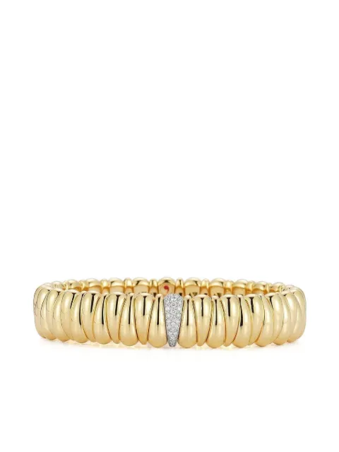Roberto Demeglio 18kt yellow gold xs diamond station stretch bracelet
