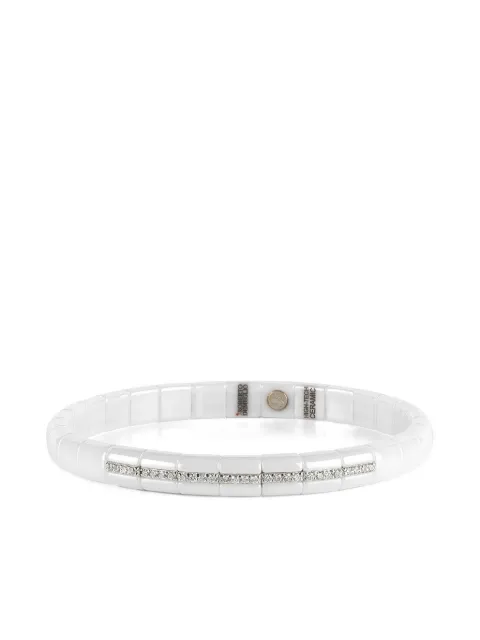 Roberto Demeglio 18K white gold pura ceramic diamond stretch bracelet
