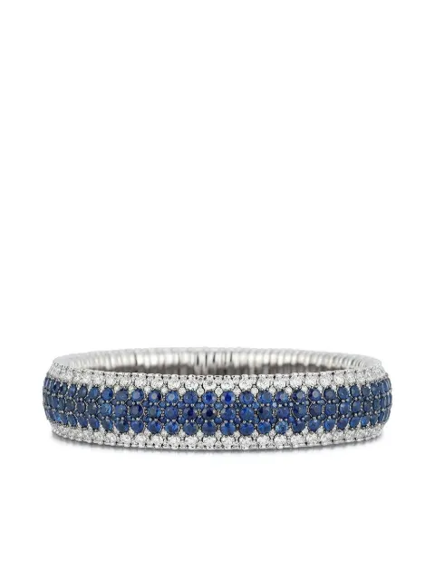 Roberto Demeglio 18K white gold Giottoe Stretch diamond and sapphire bracelet