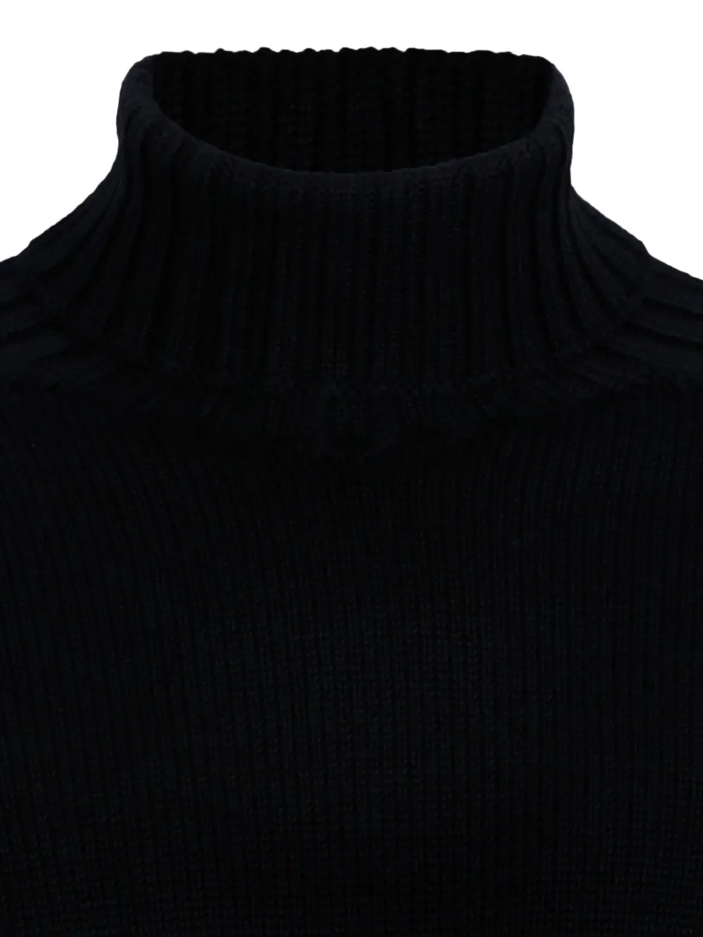 Gran Sasso Ribbed-knit Turtleneck Sweater In Black