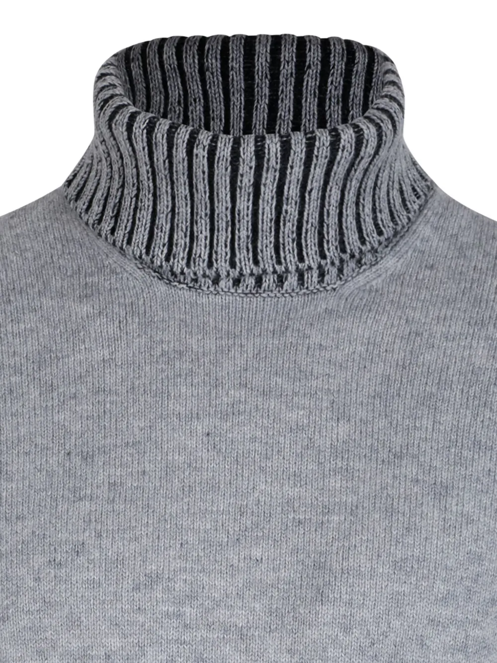 Gran Sasso Ribbed-rollneck Sweater In Gray