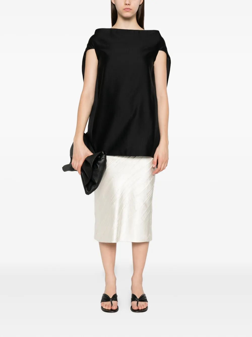 The Row Blouse met wijde hals Zwart