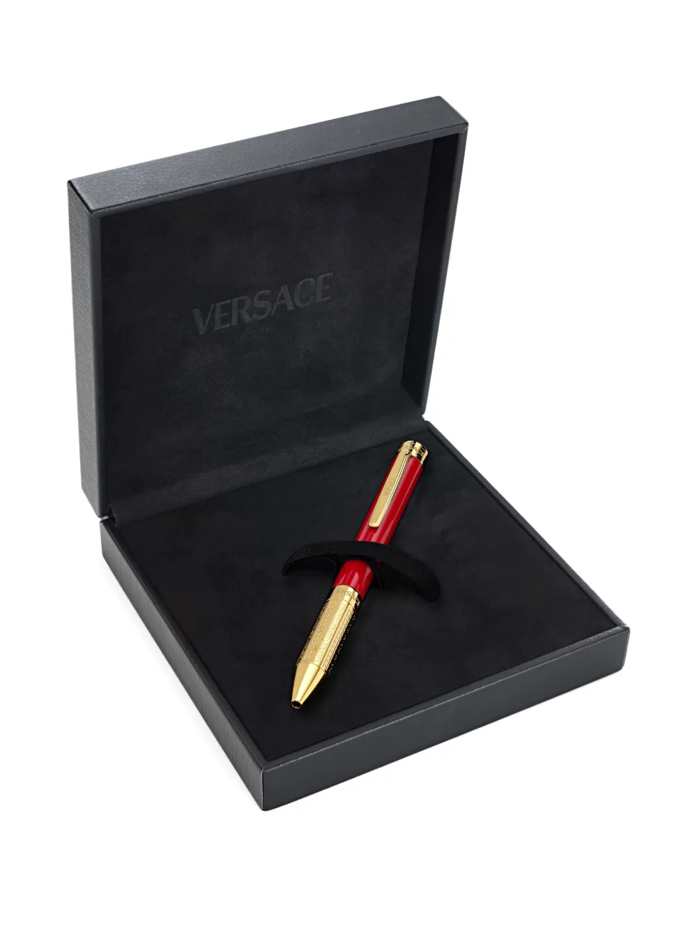 Versace Barrel Ballpoint Pen In Red