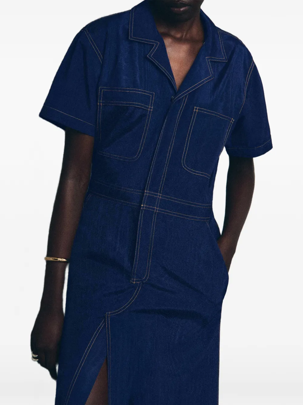 Rosie Assoulin Jurk met geribbelde split Blauw