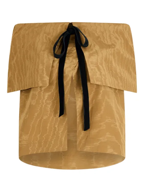 Rosie Assoulin Moire ribbon flapjack blouse