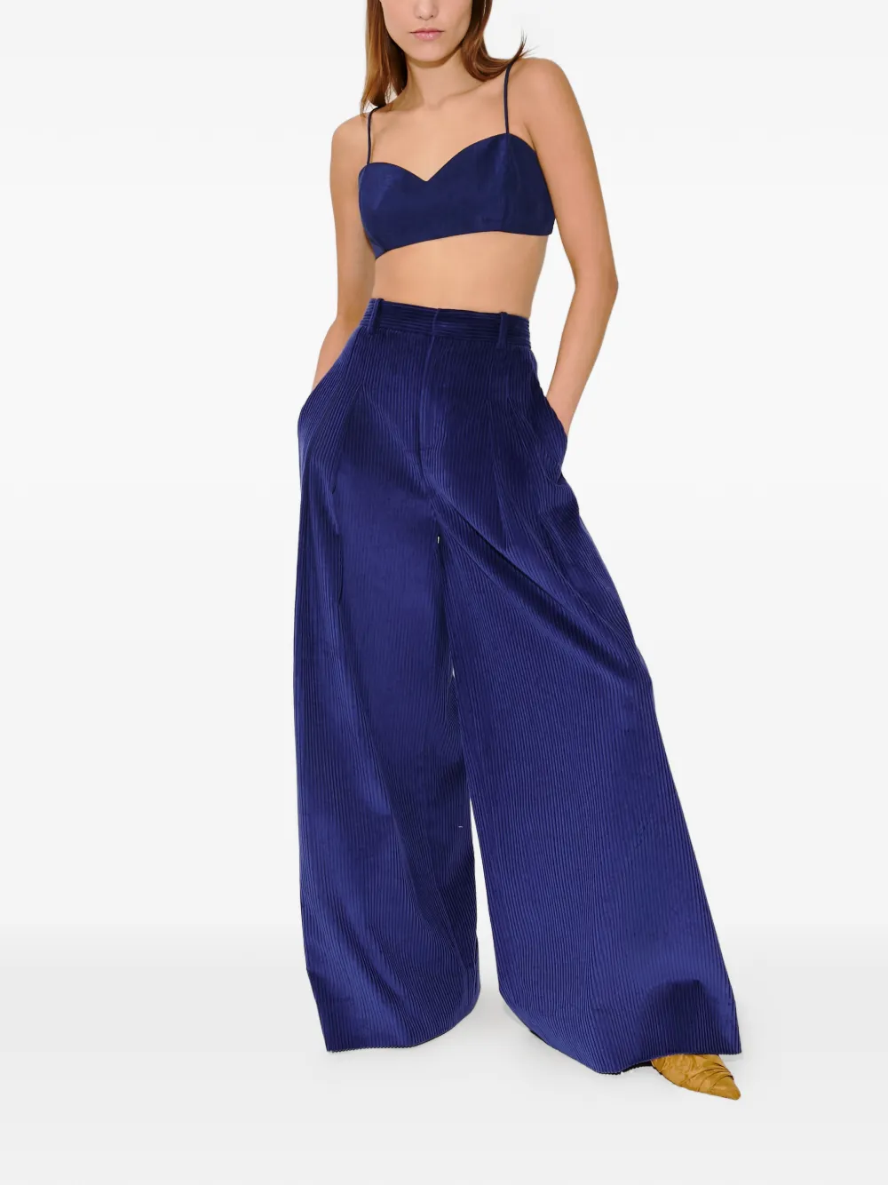 Wide Leg Pleat Trousers
