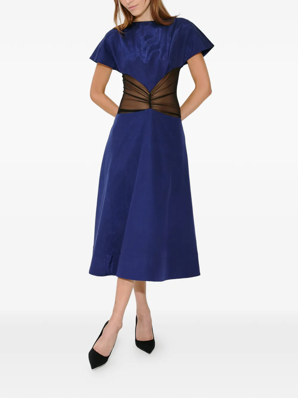 Rosie Assoulin ridged panel dress - Blauw