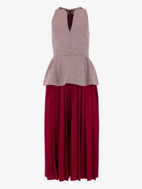 Rosie Assoulin peplum houndstooth-pattern midi dress