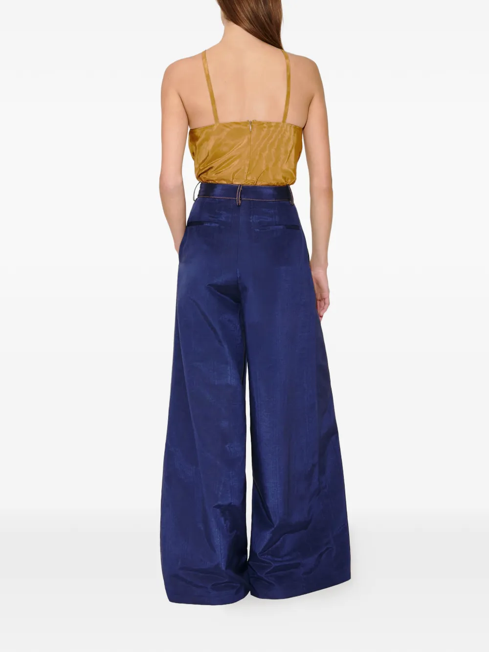 Wide Leg Pleat Trousers