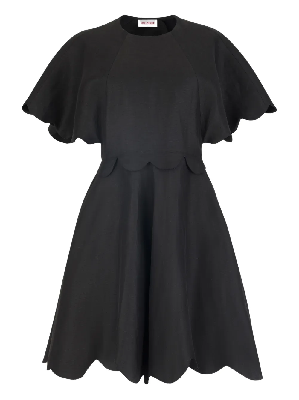Rosie Assoulin Buttercup scalloped-trim mini dress - Nero