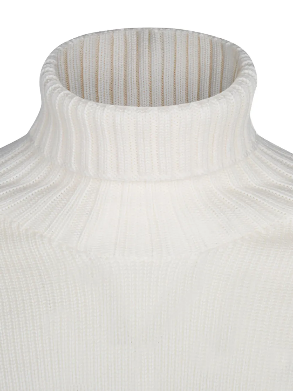 Gran Sasso Ribbed Turtleneck Sweater In White