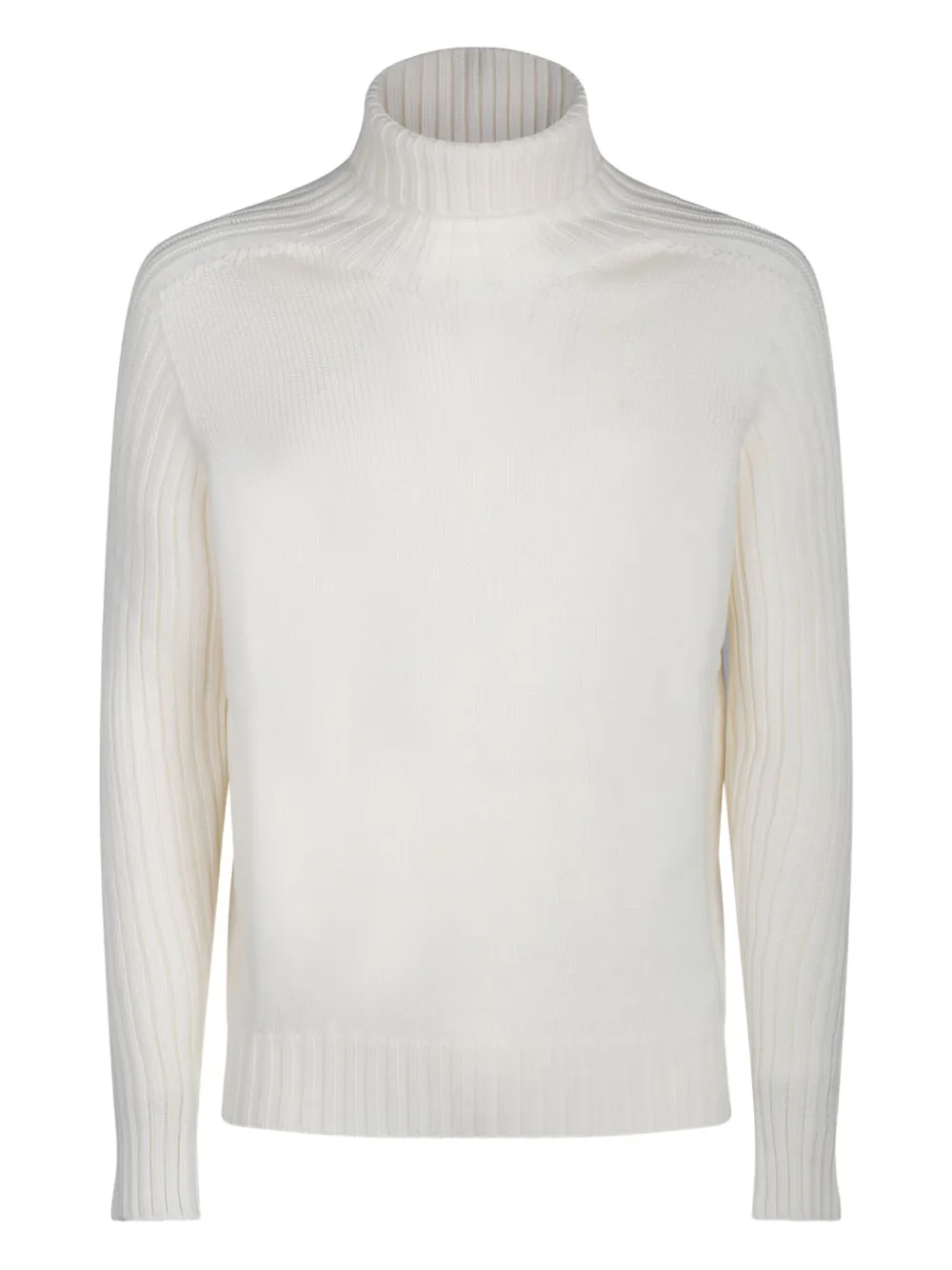 Gran Sasso Ribbed Turtleneck Sweater In White