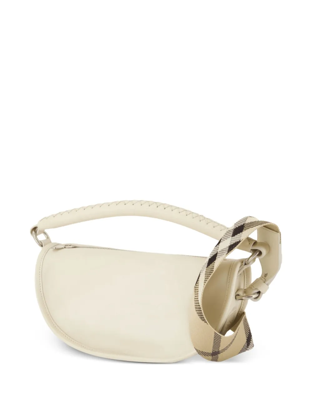 Burberry B-Clip schoudertas met geruit bandje Beige