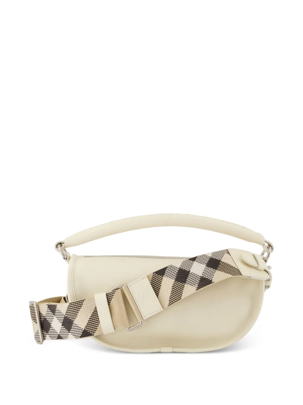 Burberry B-Clip schoudertas met geruit bandje Beige