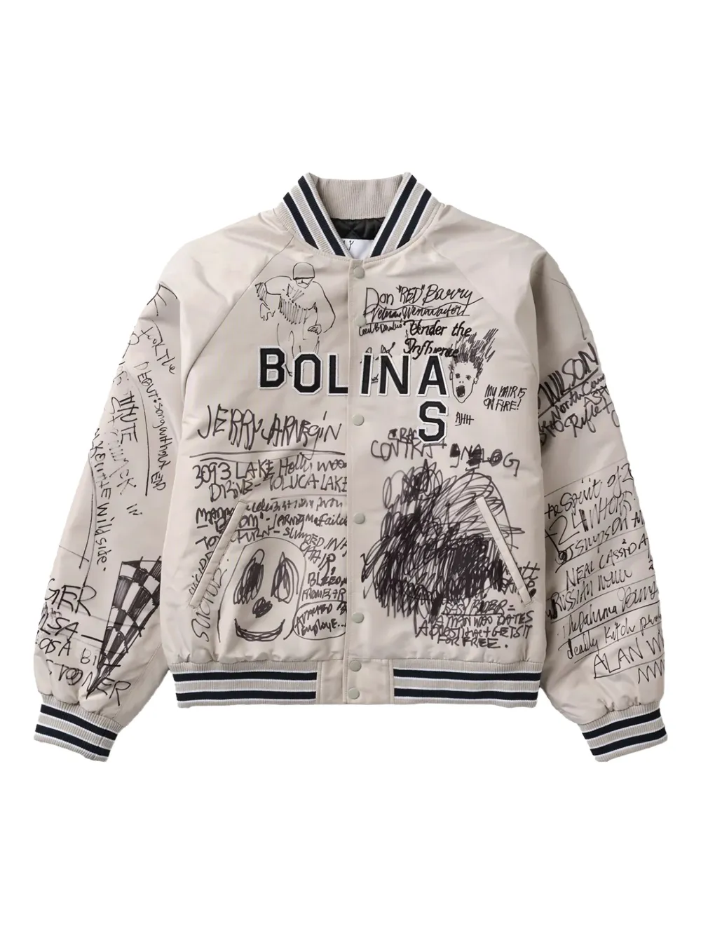 graffiti-print bomber jacket