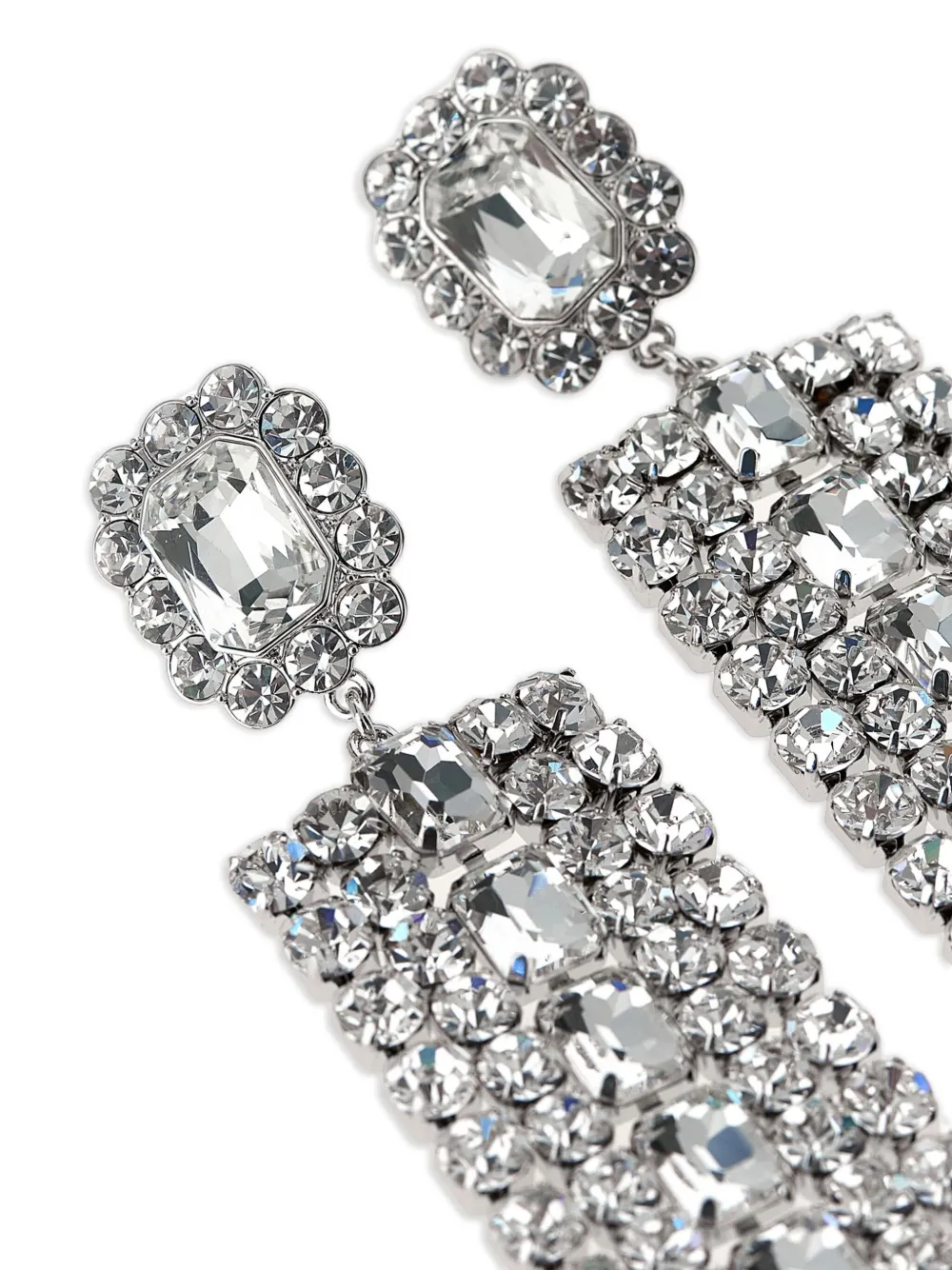  Self-portrait Pendientes Largos Crystal - Plateado 